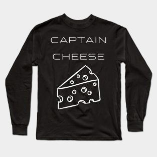 Captain Cheese Typography White Design Long Sleeve T-Shirt